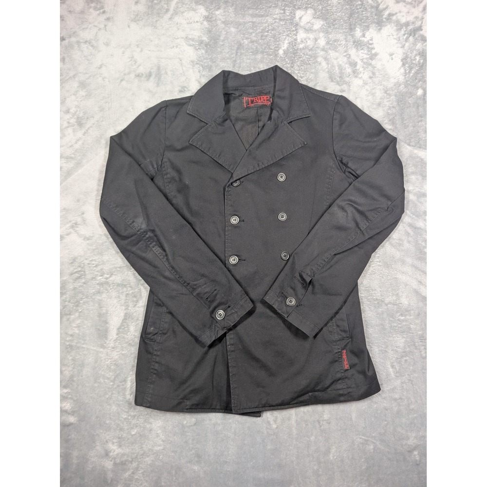 Tripp NYC Jacket XS Black Double Breasted Jacket Cotton Twill Punk Gothic Rock